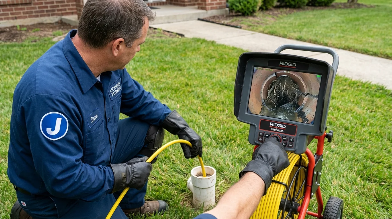 Sewer camera inspection being performed by Johns Plumbing LLC in Horatio